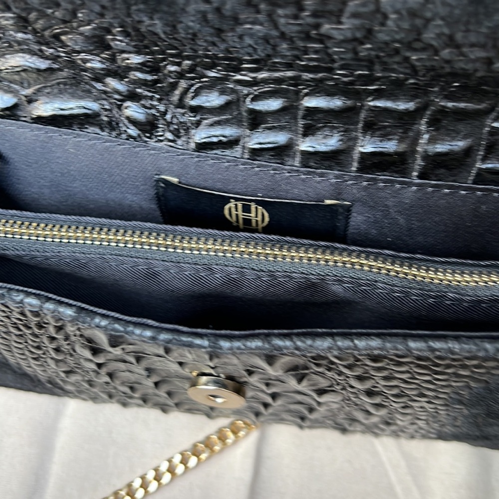 House Of Harlow 1960 Leather and Suede Alligator Clutch Crossbody - Picture 3 of 16